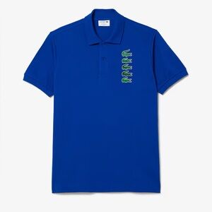 Blue Lacoste Men's Croc Badge Piqué Polo Size XXL BNWT